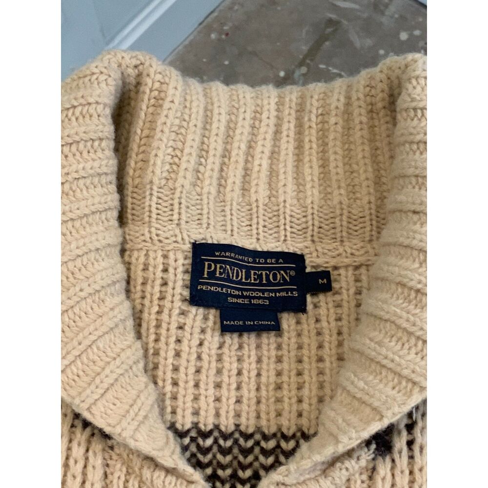 Vintage Pendleton Southwestern Aztec Knit Zip Cardigan Coat Size M